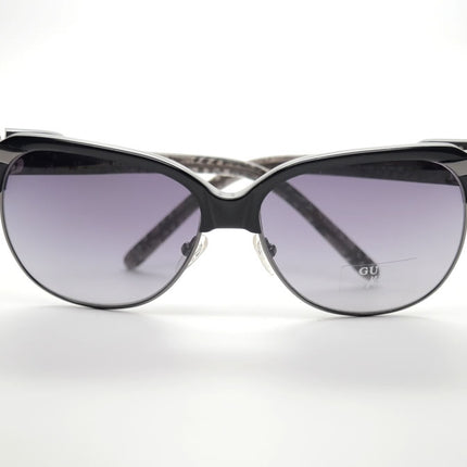 GUESS by MARCIANO Unisex Half-Rim Aviator Sunglasses Black