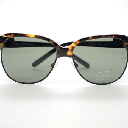 GUESS by MARCIANO Men's Half-Rim Aviator Sunglasses Havana