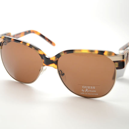 GUESS by MARCIANO Men's Half-Rim Aviator Sunglasses Tortoise