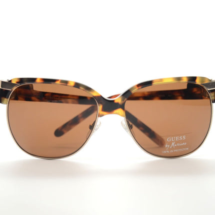 GUESS by MARCIANO Men's Half-Rim Aviator Sunglasses Tortoise