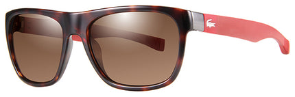 LACOSTE Unisex Wayfarer Magnetic Havana Sunglasses