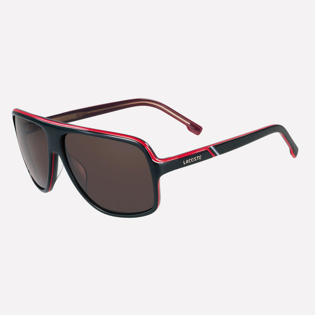 LACOSTE Men's Polarized Acetate Red Trim Modern Aviator Sunglasses (Bidding @ R1)