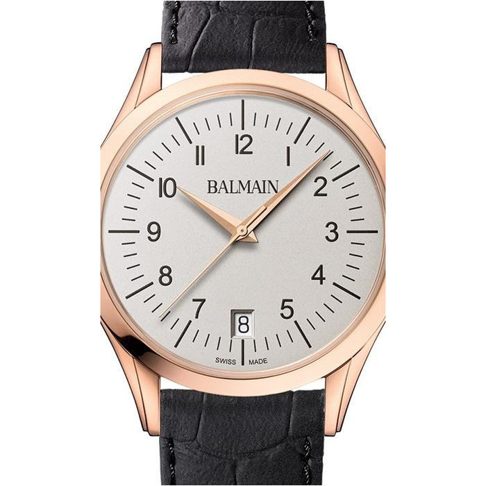 BALMAIN Classic R Gent Leather Black Rose Gold Watch