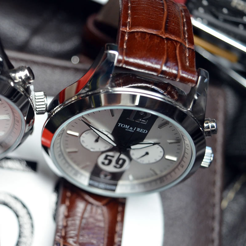 TOM & FRED British Racing 59 Kobicha Brown Watch