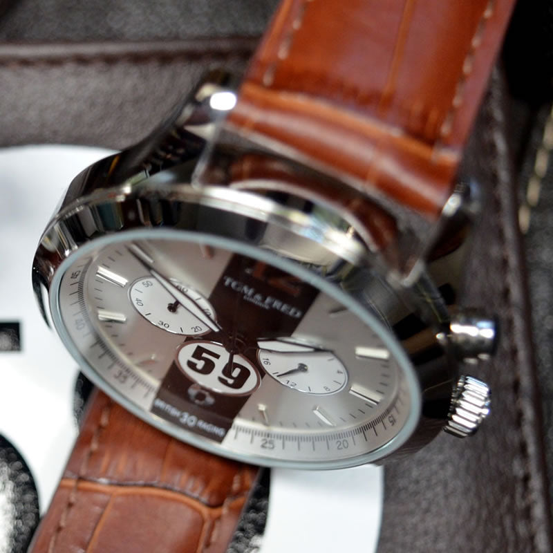 TOM & FRED British Racing 59 Chocolate Brown Watch