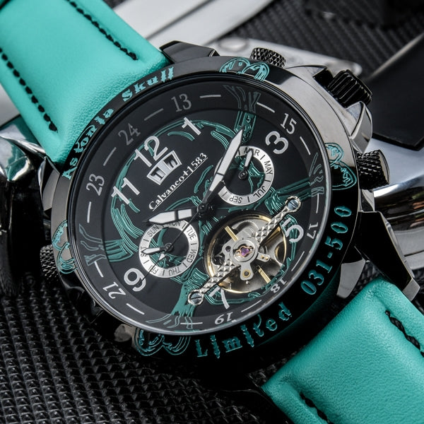 CALVANEO 1583 Skull Turquoise Limited Edition 500 Automatic Watch Watch