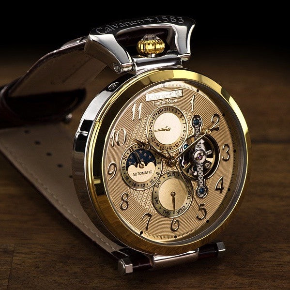 CALVANEO 1583 Lucida Nova Gold-Stahl - High Luxury Squelette Automatik Teil-vergoldet Watch
