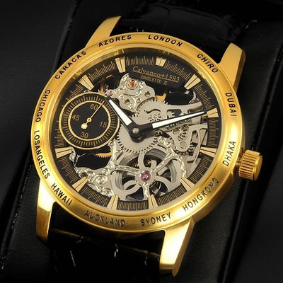 CALVANEO 1583 Men's Squelette II Platin Handaufzug (Mechanical) Gold Watch
