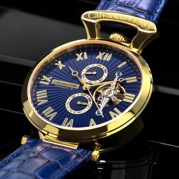 CALVANEO 1583 Venedi Automatic Watch Gold/Blue Watch