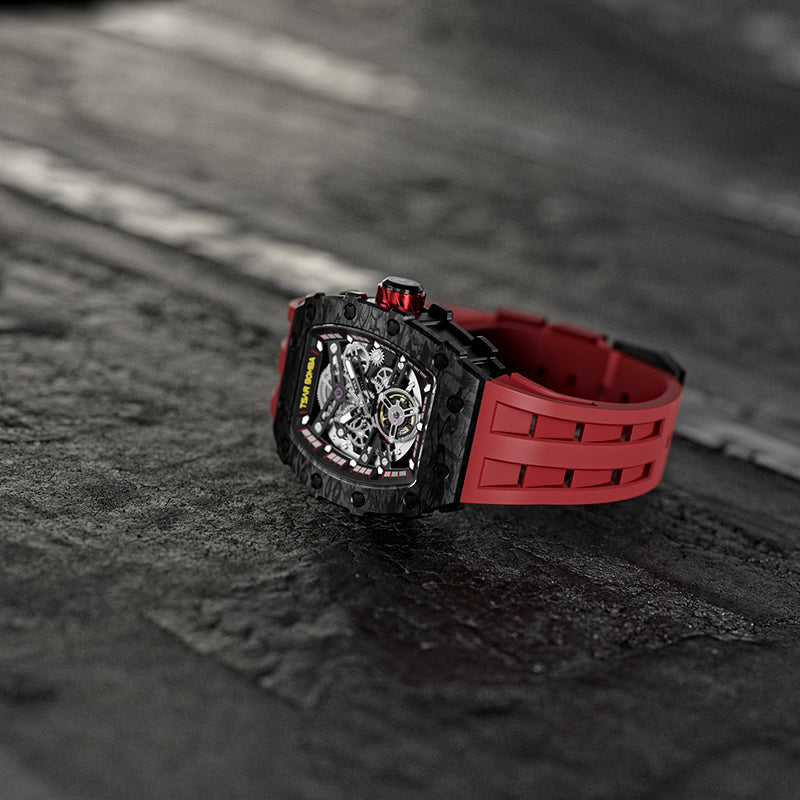 TSAR BOMBA Carbon Fiber Men's Automatic Watch TB8208CF-02 Red