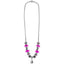 BRITISH JEWELLERS Charm Necklace Fuchsia Pink Embellished with Crystals from Swarovski®