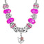 BRITISH JEWELLERS Charm Necklace Fuchsia Pink Embellished with Crystals from Swarovski®
