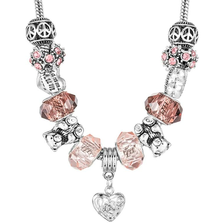 BRITISH JEWELLERS Charm Necklace Teddy Embellished with Crystals from Swarovski®