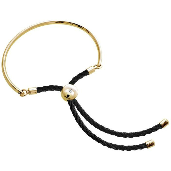 BRITISH JEWELLERS Bali Bracelet in 14k Gold with Black, Embellished with Crystals from Swarovski®