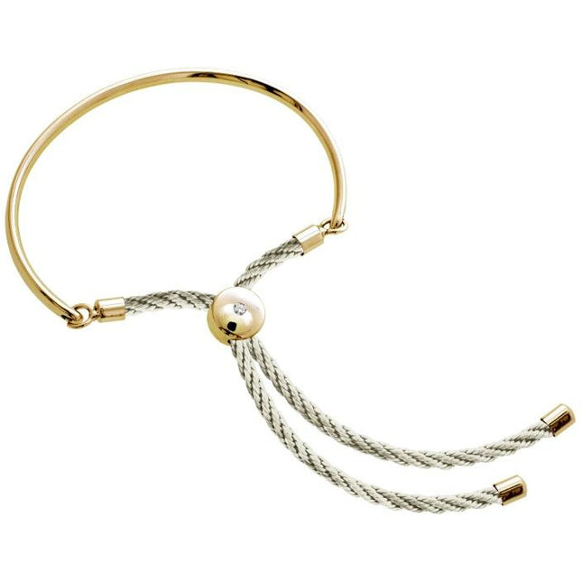 BRITISH JEWELLERS Bali Bracelet in 14k Gold with Cream, Embellished with Crystals from Swarovski®