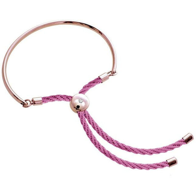 BRITISH JEWELLERS Bali Bracelet in Rose Gold with Pink, Embellished with Crystals from Swarovski®