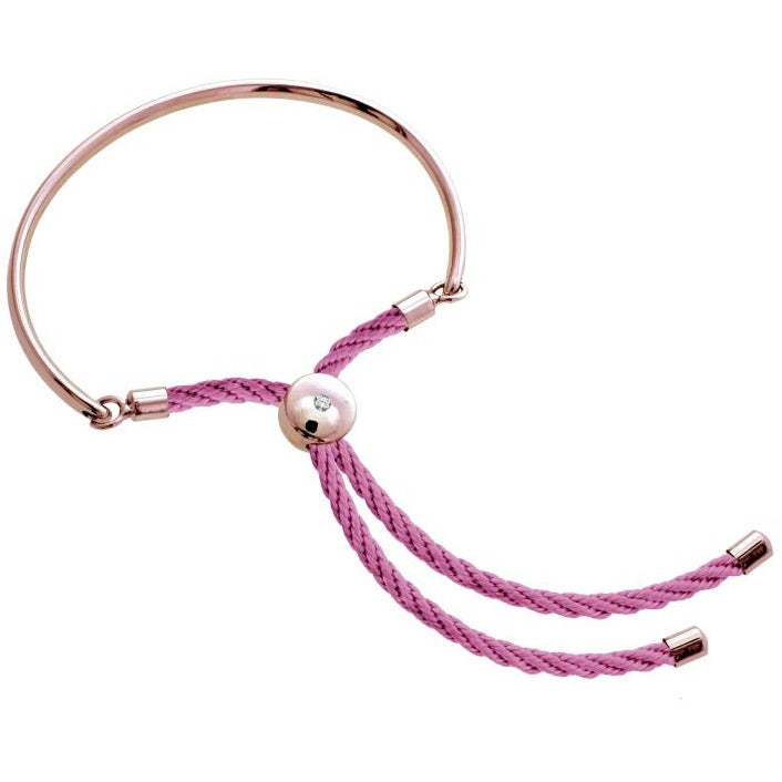 BRITISH JEWELLERS Bali Bracelet in Rose Gold with Pink, Embellished with Crystals from Swarovski®