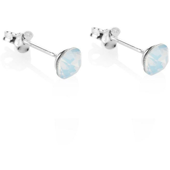 BRITISH JEWELLERS Sapphire and Opal Stud Earrings Set, Embellished with Crystals from Swarovski®