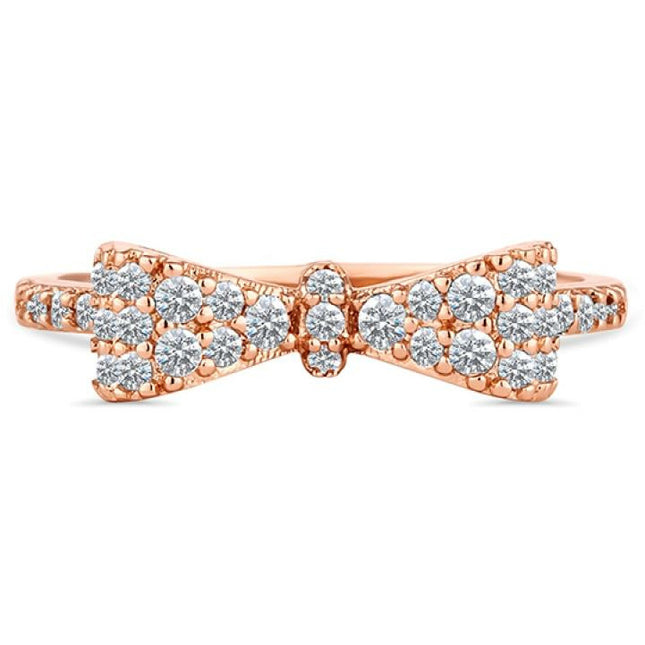 BRITISH JEWELLERS Bow Ring in Rose Gold, Embellished with Crystals from Swarovski® (Small)