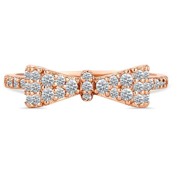 BRITISH JEWELLERS Bow Ring in Rose Gold, Embellished with Crystals from Swarovski® (Large)