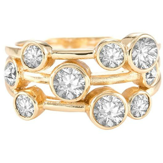 BRITISH JEWELLERS Cluster Ring in 14K Gold (Small), Made with Swarovski Elements®