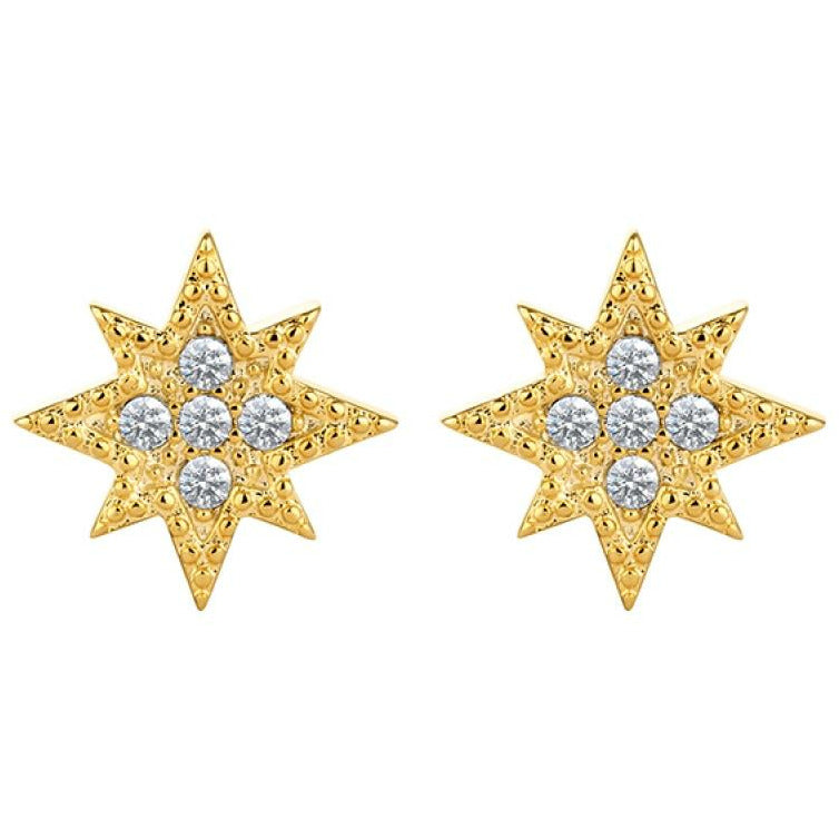 BRITISH JEWELLERS Cosmos Earrings in 14K Gold, Embellished with Crystals from Swarovski®