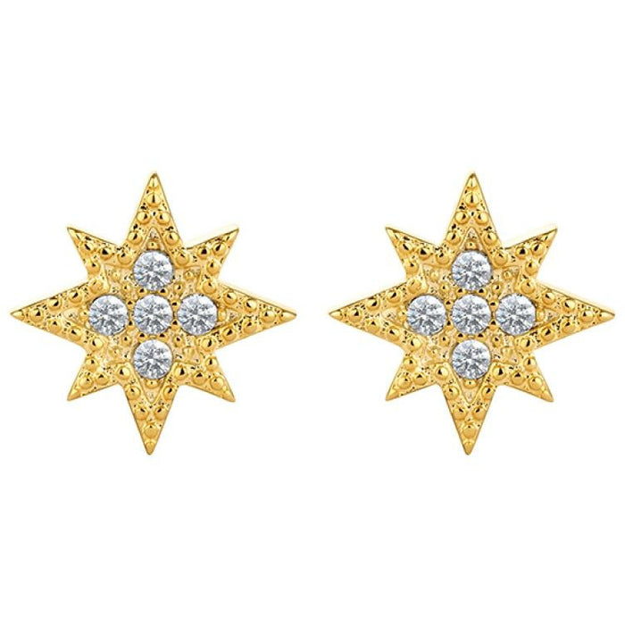BRITISH JEWELLERS Cosmos Earrings in 14K Gold, Embellished with Crystals from Swarovski®