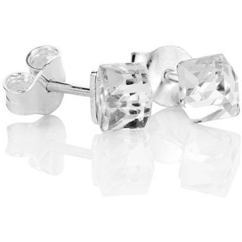 BRITISH JEWELLERS Cube Stud Earrings, Embellished with Crystals from Swarovski®