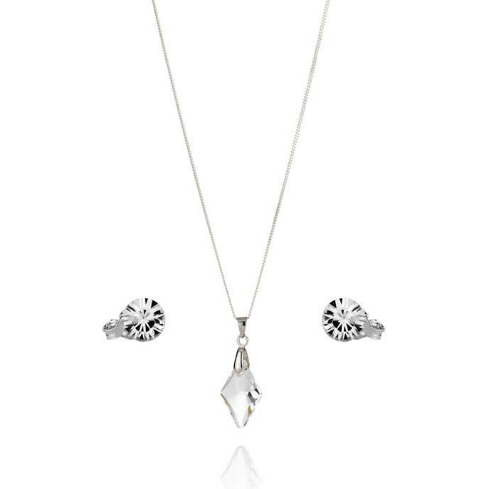 BRITISH JEWELLERS Diamond Pendant and Solo Stud Earrings Set