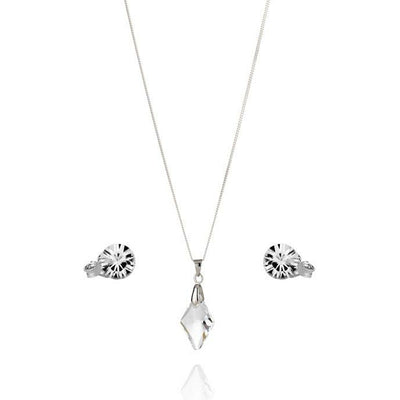 BRITISH JEWELLERS Diamond Pendant and Solo Stud Earrings Set