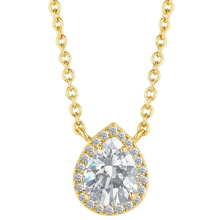 BRITISH JEWELLERS Droplet Pendant in 14K Gold, Embellished with Crystals from Swarovski®