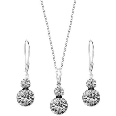 BRITISH JEWELLERS Duo Pendant and Duo Earrings Set, Embellished with Crystals from Swarovski®