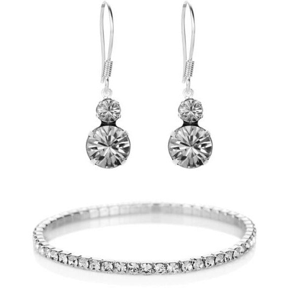BRITISH JEWELLERS Duo Duo Set with Elizabeth Bracelet, Embellished with Crystals from Swarovski®