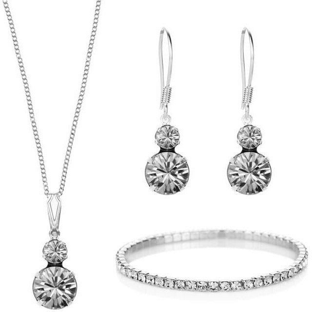 BRITISH JEWELLERS Duo Duo Set with Elizabeth Bracelet, Embellished with Crystals from Swarovski®
