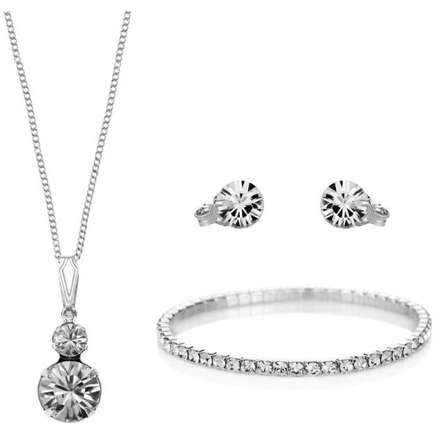 BRITISH JEWELLERS Duo Solo Set with Elizabeth Bracelet, Embellished with Crystals from Swarovski®