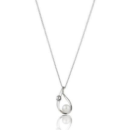 BRITISH JEWELLERS Freshwater Pearl Elegance Set with Tiffany-Style Bracelet