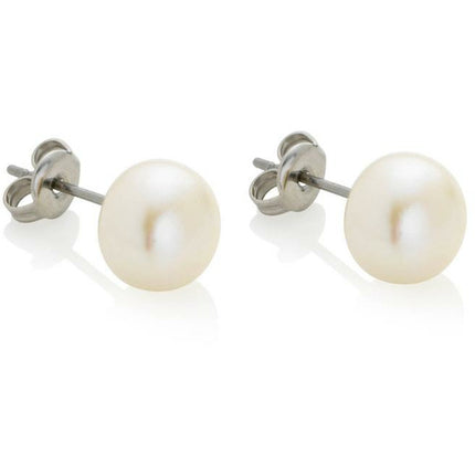 BRITISH JEWELLERS Freshwater Pearl Elegance Set with Tiffany-Style Bracelet