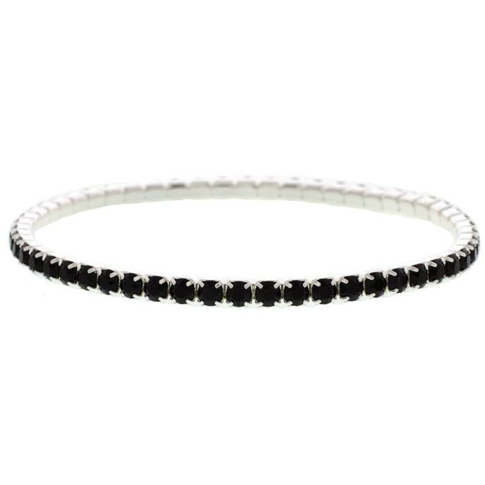 BRITISH JEWELLERS Elizabeth Bracelet in Jet Black, Embellished with Crystals from Swarovski®