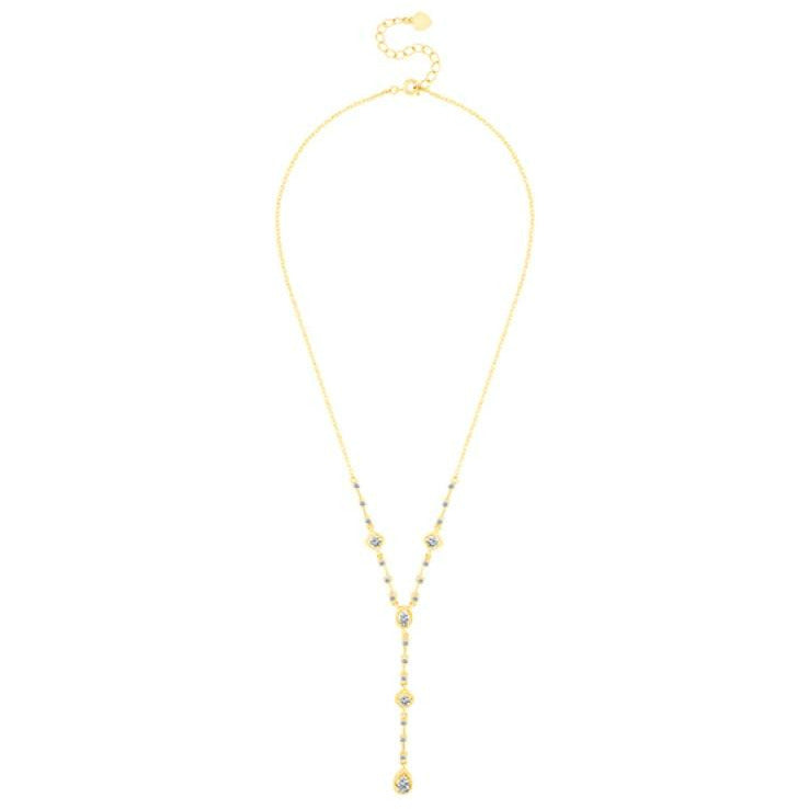 BRITISH JEWELLERS Flare Necklace in 14K Gold, Embellished with Crystals from Swarovski®