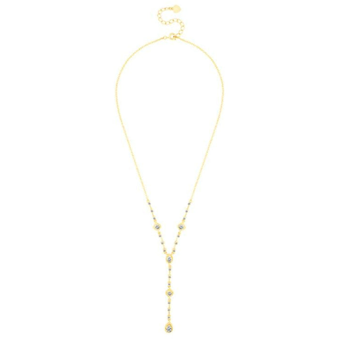 BRITISH JEWELLERS Flare Necklace in 14K Gold, Embellished with Crystals from Swarovski®