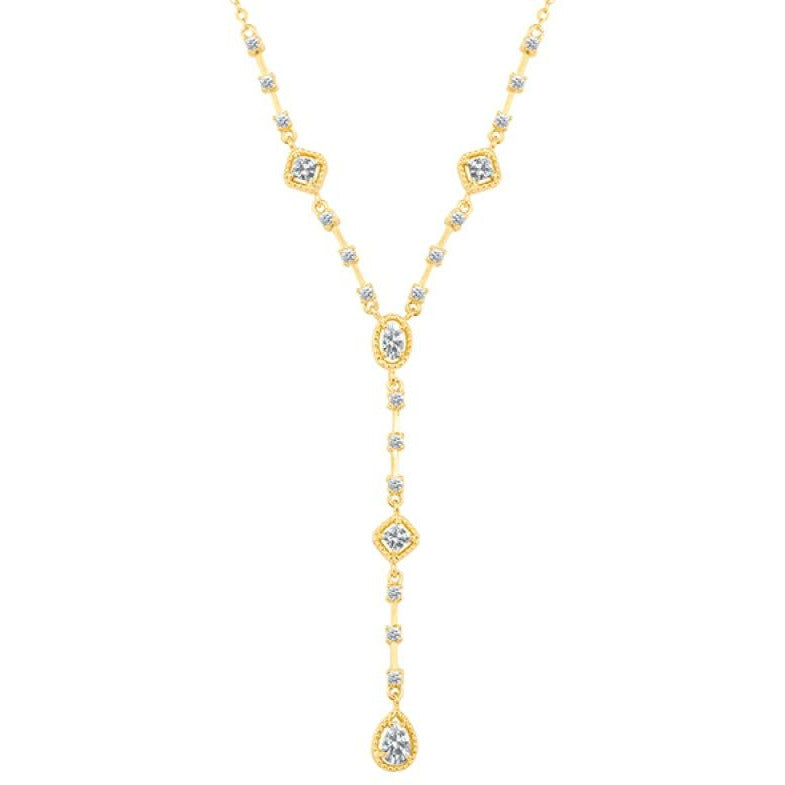 BRITISH JEWELLERS Flare Necklace in 14K Gold, Embellished with Crystals from Swarovski®