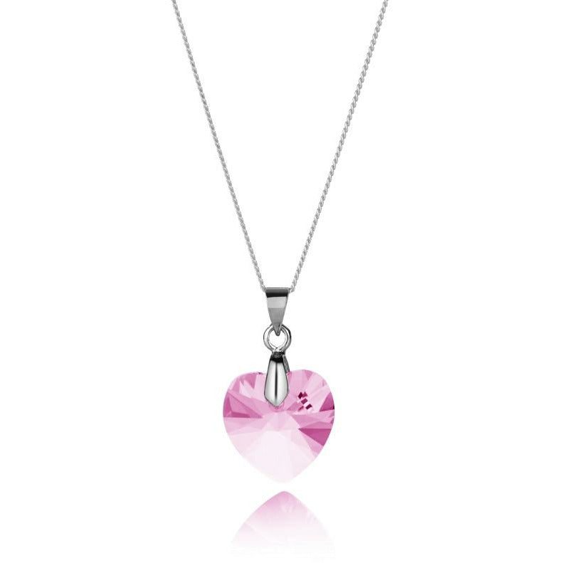 BRITISH JEWELLERS Large Heart Pendant Rose, Embellished with Crystals from Swarovski®