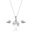 BRITISH JEWELLERS Large Heart Pendant (Clear) and Solo Stud Earrings Set