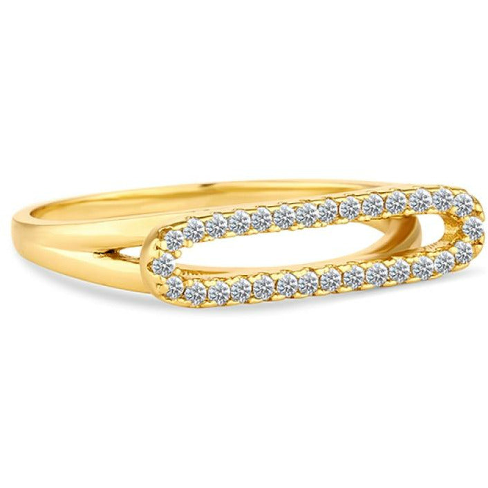 BRITISH JEWELLERS Illuminate Ring in 14K Gold, Embellished with Crystals from Swarovski® (Large)