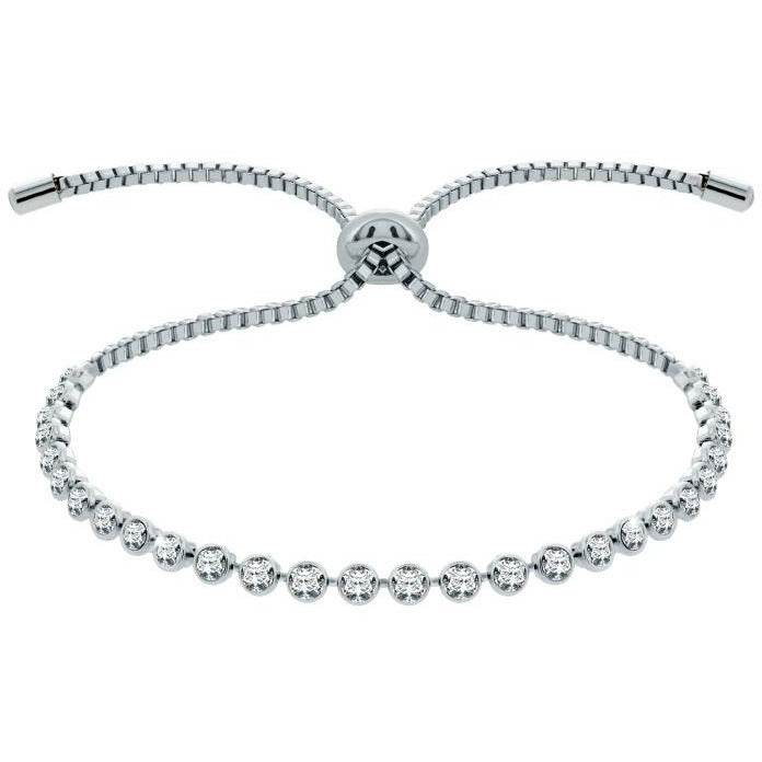 BRITISH JEWELLERS Indo Bracelet in White Gold Plating, Embellished with Crystals from Swarovski®