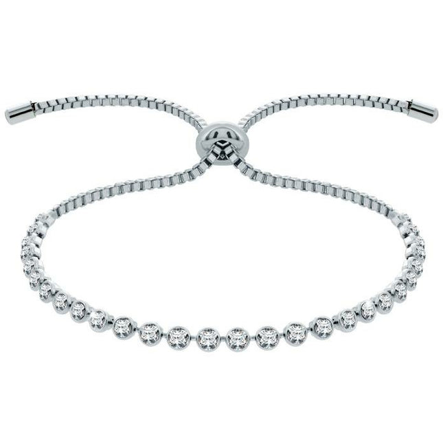 BRITISH JEWELLERS Indo Bracelet in White Gold Plating, Embellished with Crystals from Swarovski®