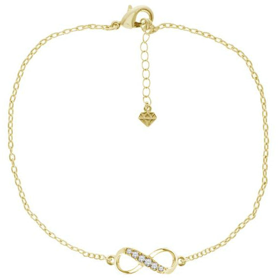 BRITISH JEWELLERS Infinity Bracelet in 14K Gold Plating, Embellished with Crystals from Swarovski®
