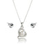 BRITISH JEWELLERS Freshwater Pearl Love Pendant and Solo Stud Earrings Set