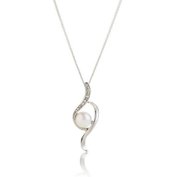 BRITISH JEWELLERS Freshwater Pearl Bow Pendant