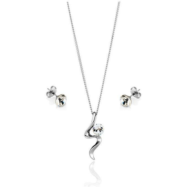 BRITISH JEWELLERS Serenity Pendant and Solo Stud Earrings Set